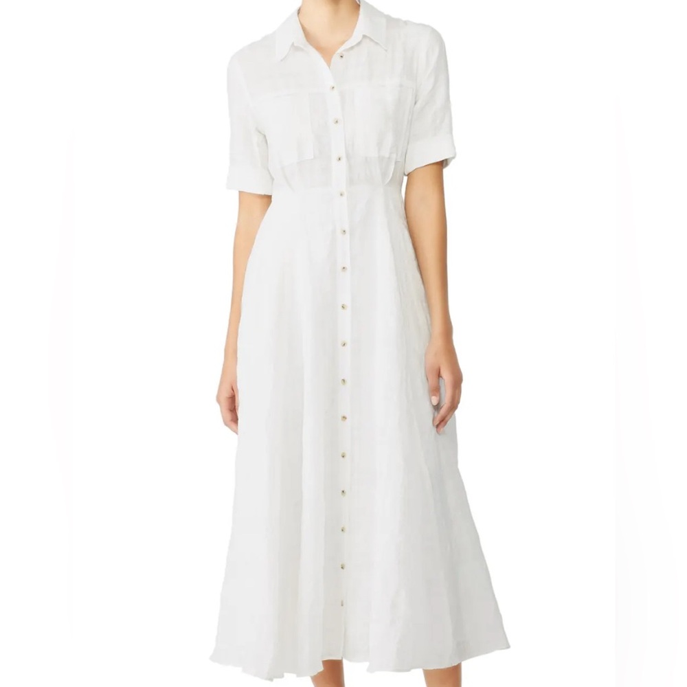 Elegant White Button-Down Maxi Dress